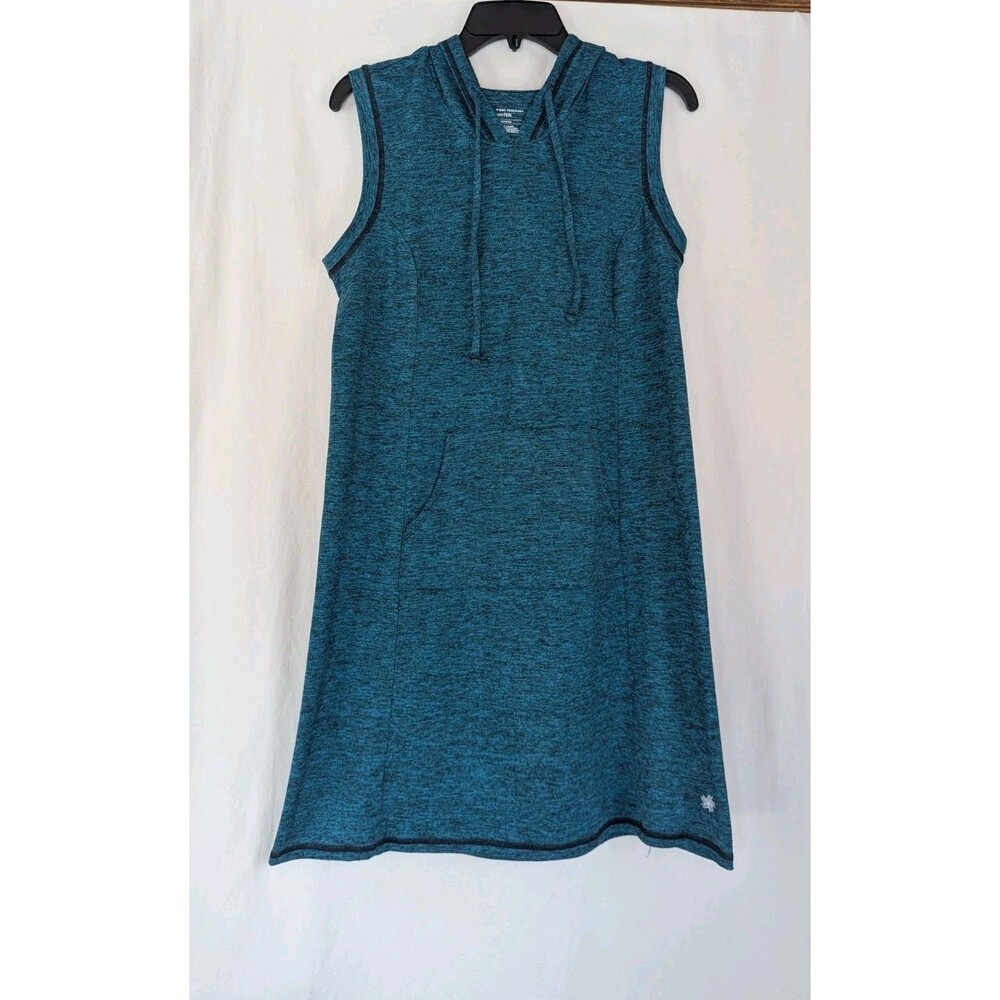 Tek Gear Drytek Athetic Fitness Workout Dress S  Stretch Pullover Teal Pocket